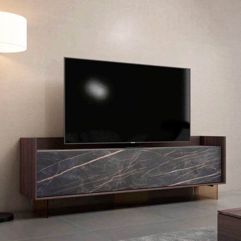 MUEBLE TV MADERA Y PORCELÁNICO