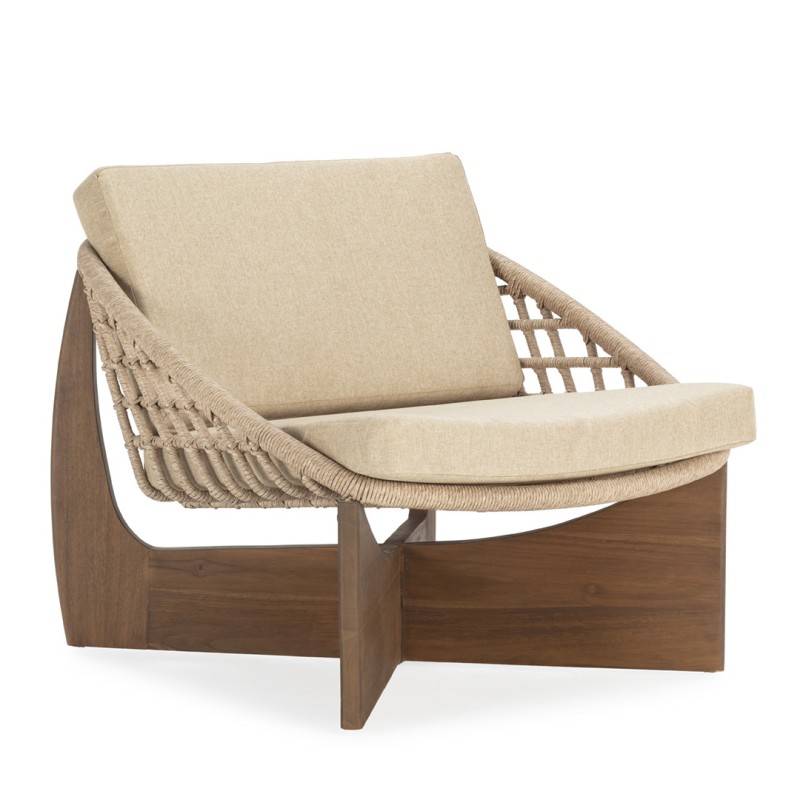 SILLÓN TEKA Y RATÁN