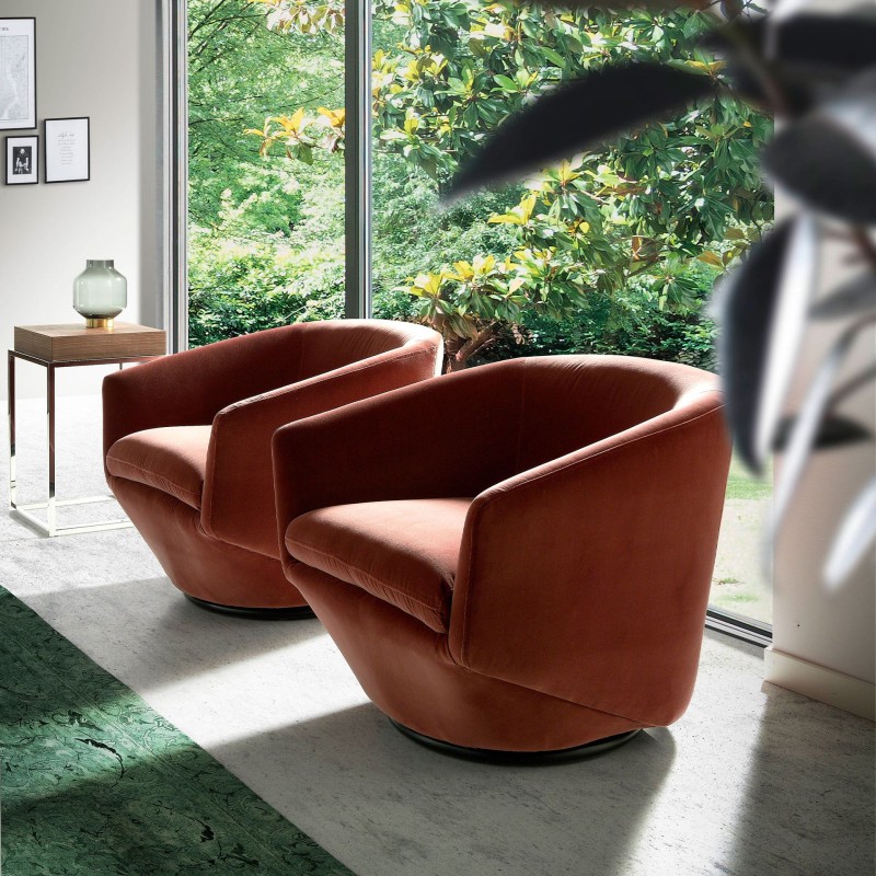 SILLÓN GIRATORIO EFECTO TERCIOPELO