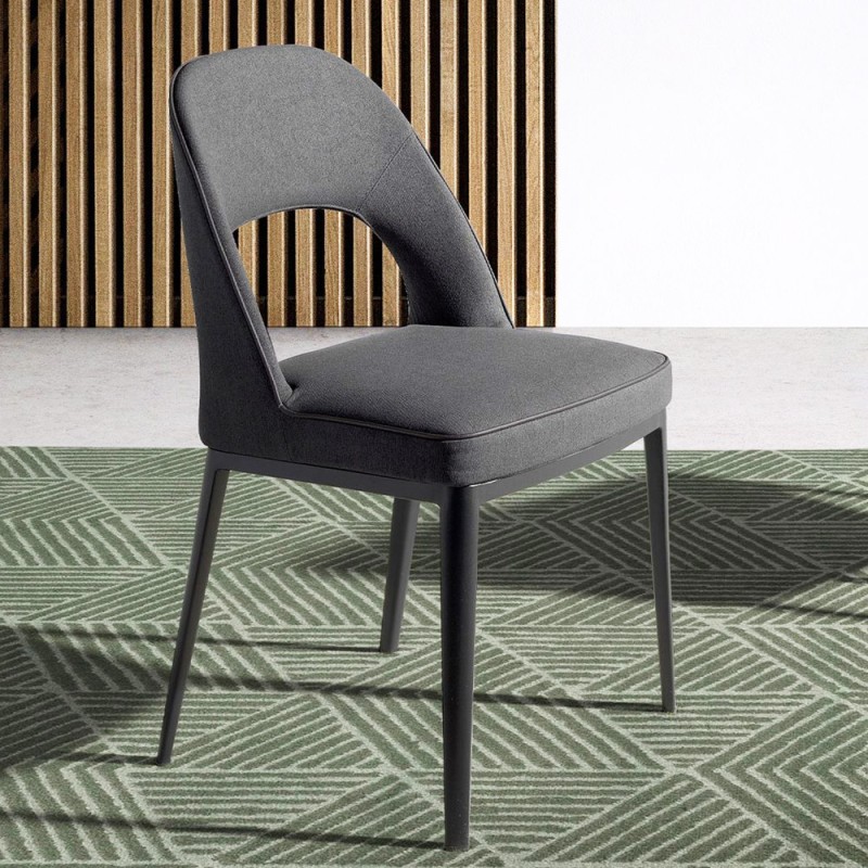 SILLA TAPIZADA ESTRUCTURA DE ACERO (2 UD)