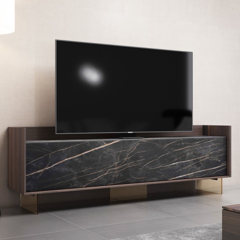MUEBLE TV CERÁMICO Y PATAS CRISTAL